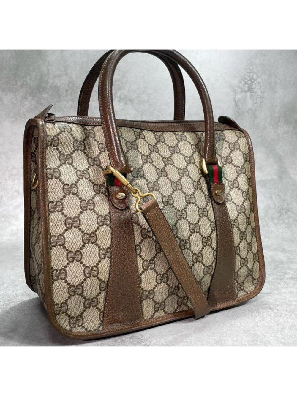Gucci GG Sherry Line Shoulder Bag 2-Way Brown